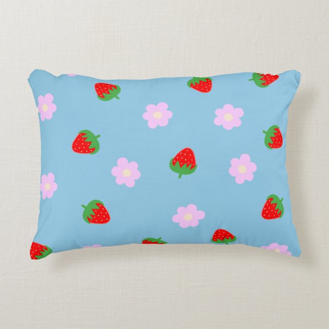 Strawberries & Flowers Decorative Cushion (Front)