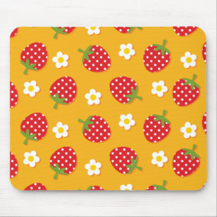 Strawberries & Flowers Mouse Mat