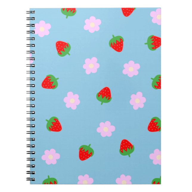 Strawberries & Flowers Notebook (Front)