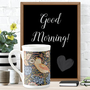 Strawberries Foliage Birds William Morris Bone China Mug