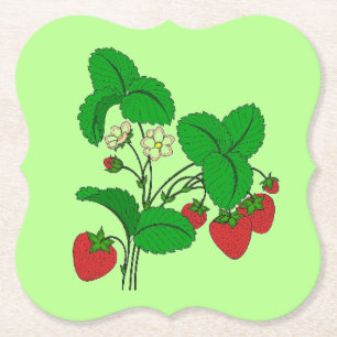 Strawberries for Breakfast Paper Coaster
