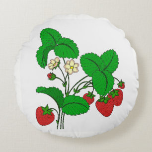 Strawberries for Breakfast Round Cushion