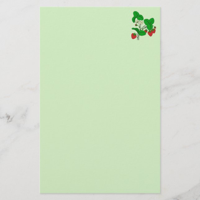Strawberries for Breakfast Stationery (Front)