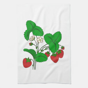 Strawberries for Breakfast Tea Towel