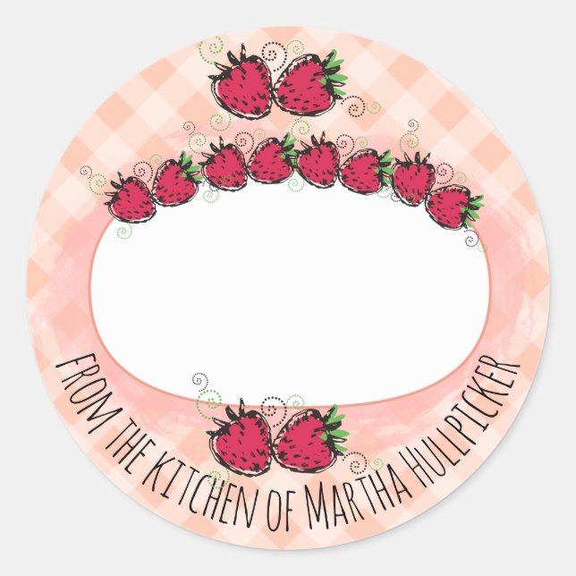 strawberries fruit from the kitchen of canning classic round sticker (Front)