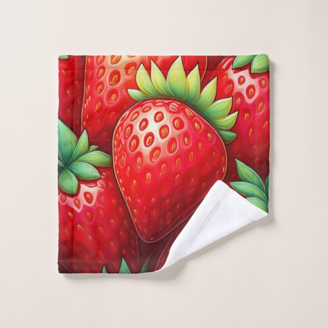 Strawberries Galore  Bath Towel Set (Wash Cloth)