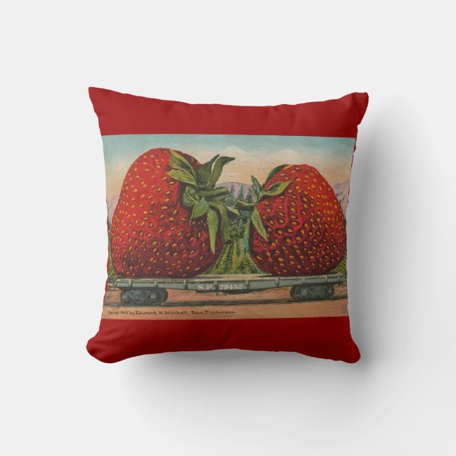 Strawberries Giant Antique Fruit Fun Cushion (Front)