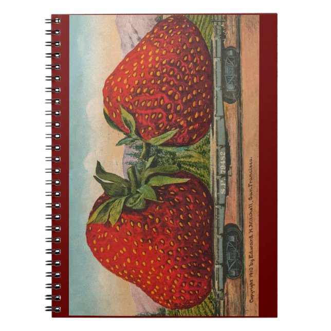 Strawberries Giant Antique Fruit Fun Notebook (Front)