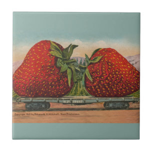 Strawberries Giant Antique Fruit Fun Tile