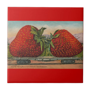 Strawberries Giant Antique Fruit Fun Tile
