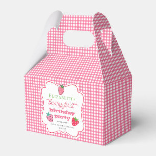 Strawberries Girl's Berry First Birthday Party Fav Favour Box