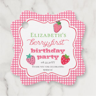 Strawberries Girl's Berry First Birthday Party Favour Tags