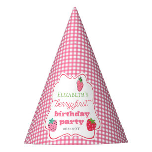 Strawberries Girl's Berry First Birthday Party  Party Hat
