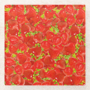 Strawberries Glass Coaster