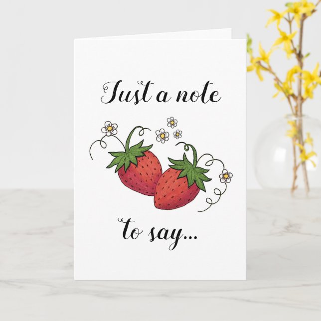 Strawberries greeting card (Yellow Flower)