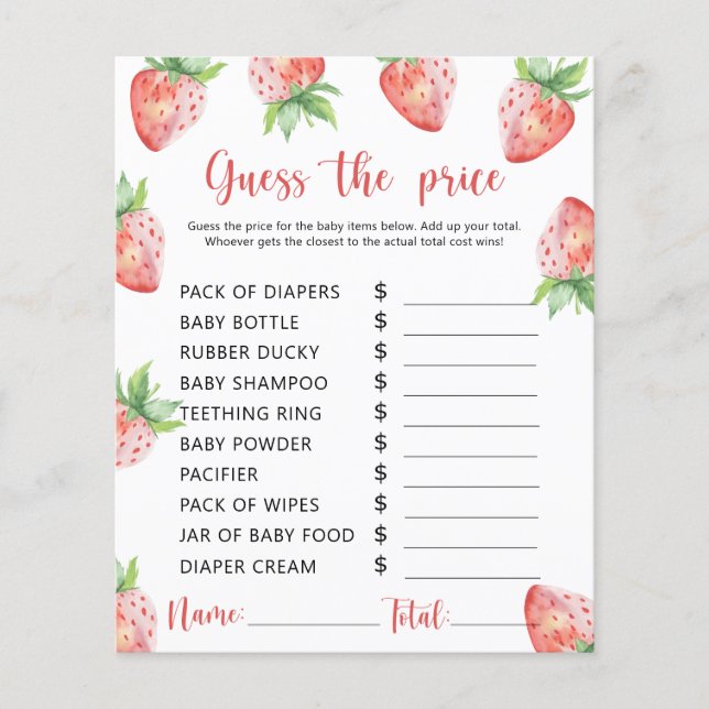 Strawberries - Guess the price! Game (Front)
