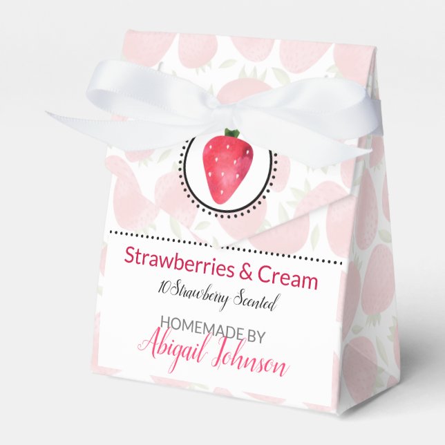 Strawberries Homemade Bath & Body Gift Packaging Favour Box (Front Side)