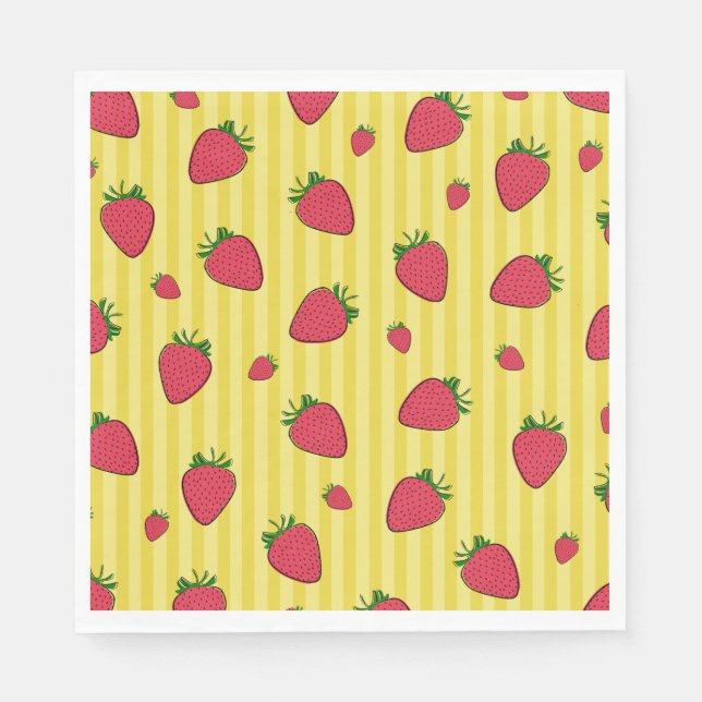 Strawberries Illustration Napkin (Front)