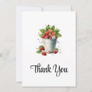 Strawberries in a Bucket Thank You Card