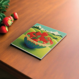 Strawberries In A Meadow Tile