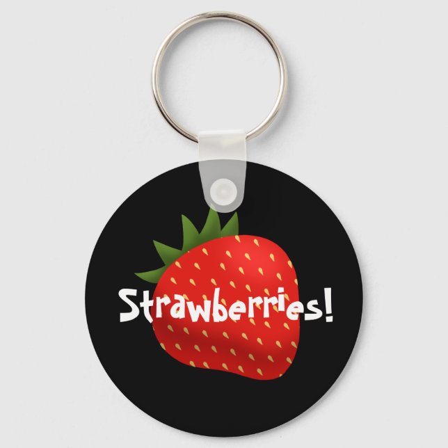 “Strawberries!” Key Ring (Front)