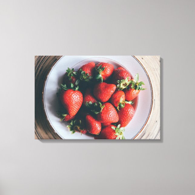 Strawberries Kitchen Wall Art Canvas (Front)