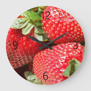 Strawberries Large Clock