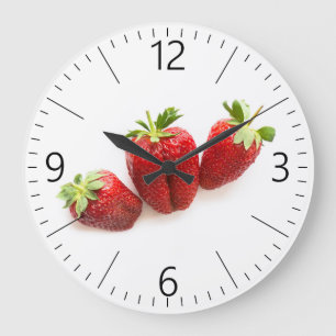 Strawberries Large Clock