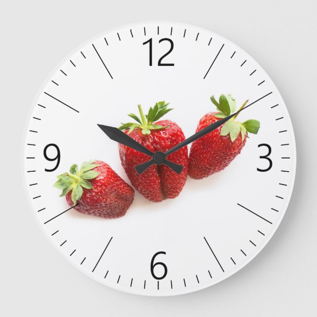 Strawberries Large Clock (Front)