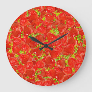 Strawberries Large Clock