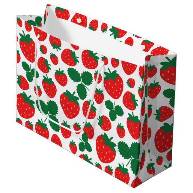 Strawberries Large Gift Bag (Front Angled)