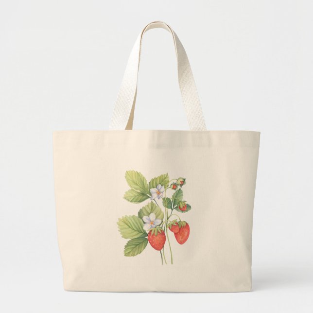 Strawberries Large Tote Bag (Front)