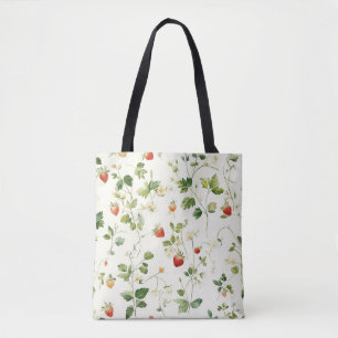 Strawberries Leaves Garden Tote Bag