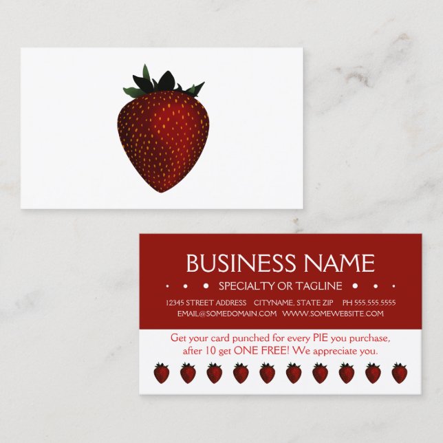 strawberries loyalty punch card (Front/Back)