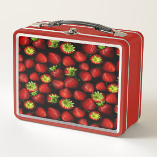 Strawberries  metal lunch box