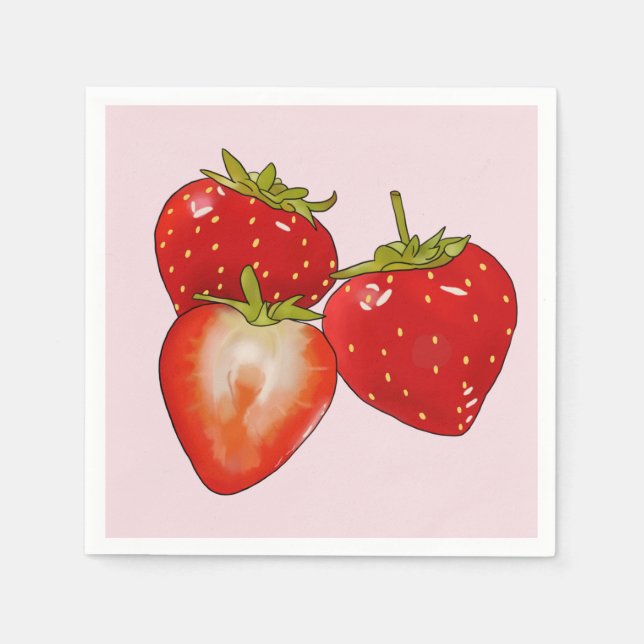 strawberries napkin (Front)