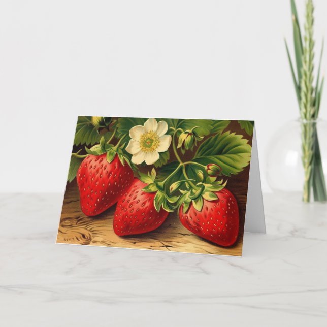 Strawberries Note Card (Front)