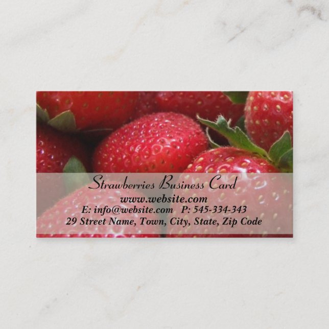 Strawberries Nutritionist Business Card (Front)