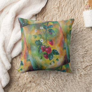 Strawberries on a Summer Vine by Alfred Fox Cushion