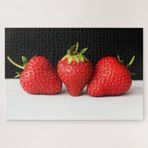Strawberries On Black Over White 20x30 1014pc jpa Jigsaw Puzzle