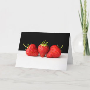Strawberries On Black Over White gccna Card