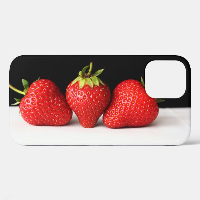 Strawberries On Black Over White iphcna Case-Mate iPhone Case (Back (Horizontal))