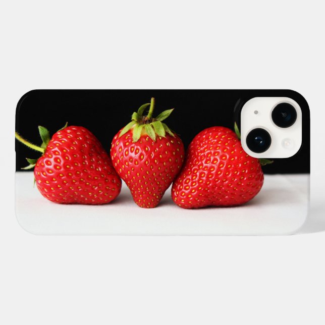 Strawberries On Black Over White iphcnm Case-Mate iPhone Case (Back (Horizontal))