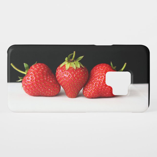 Strawberries On Black Over White sgcna Case-Mate Samsung Galaxy Case (Back (Horizontal))
