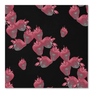 Strawberries on Black Wallpaper