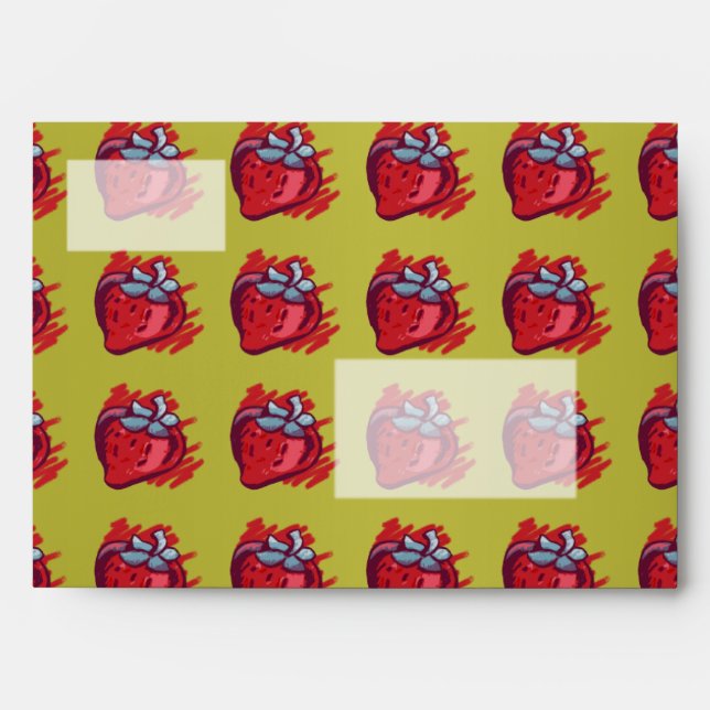Strawberries On Gold Craft Items Envelopes (Front)