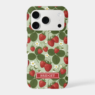 Strawberries On Green Monogrammed