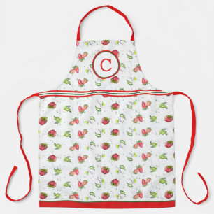 Strawberries On Splatter Monogrammed Apron