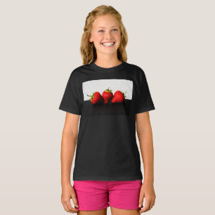 Strawberries On White Over Black gcm T-Shirt