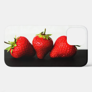 Strawberries On White Over Black iphcna iPhone 12 Case